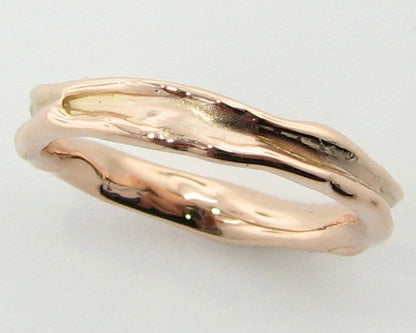 Rose Gold Band, Skinny Melted