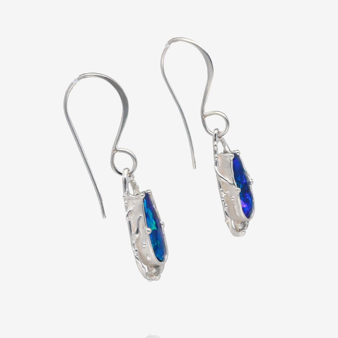 Indigo Raindrops Opal Dangle Earrings