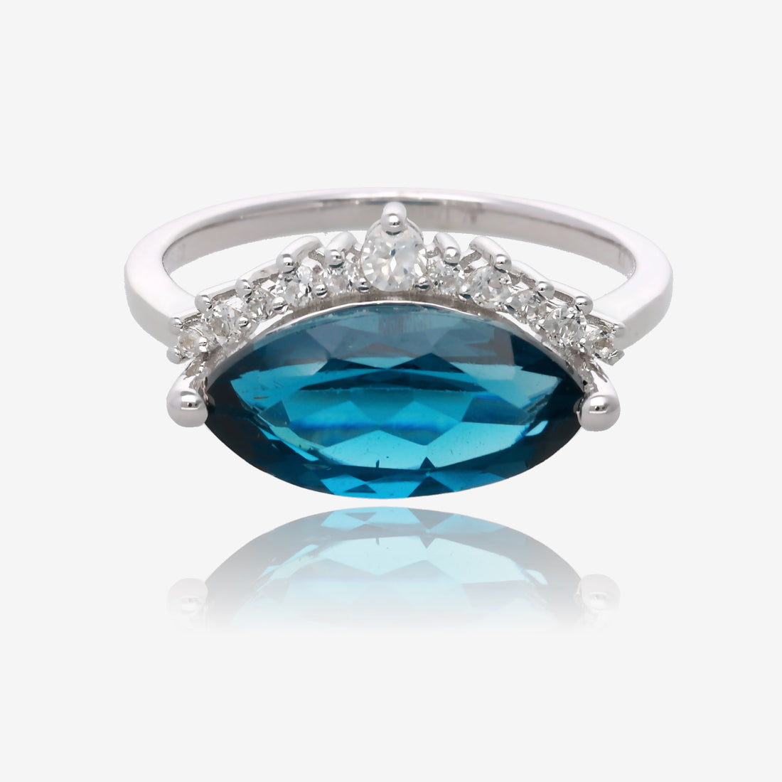 Crowned with Topaz Silver Ring
