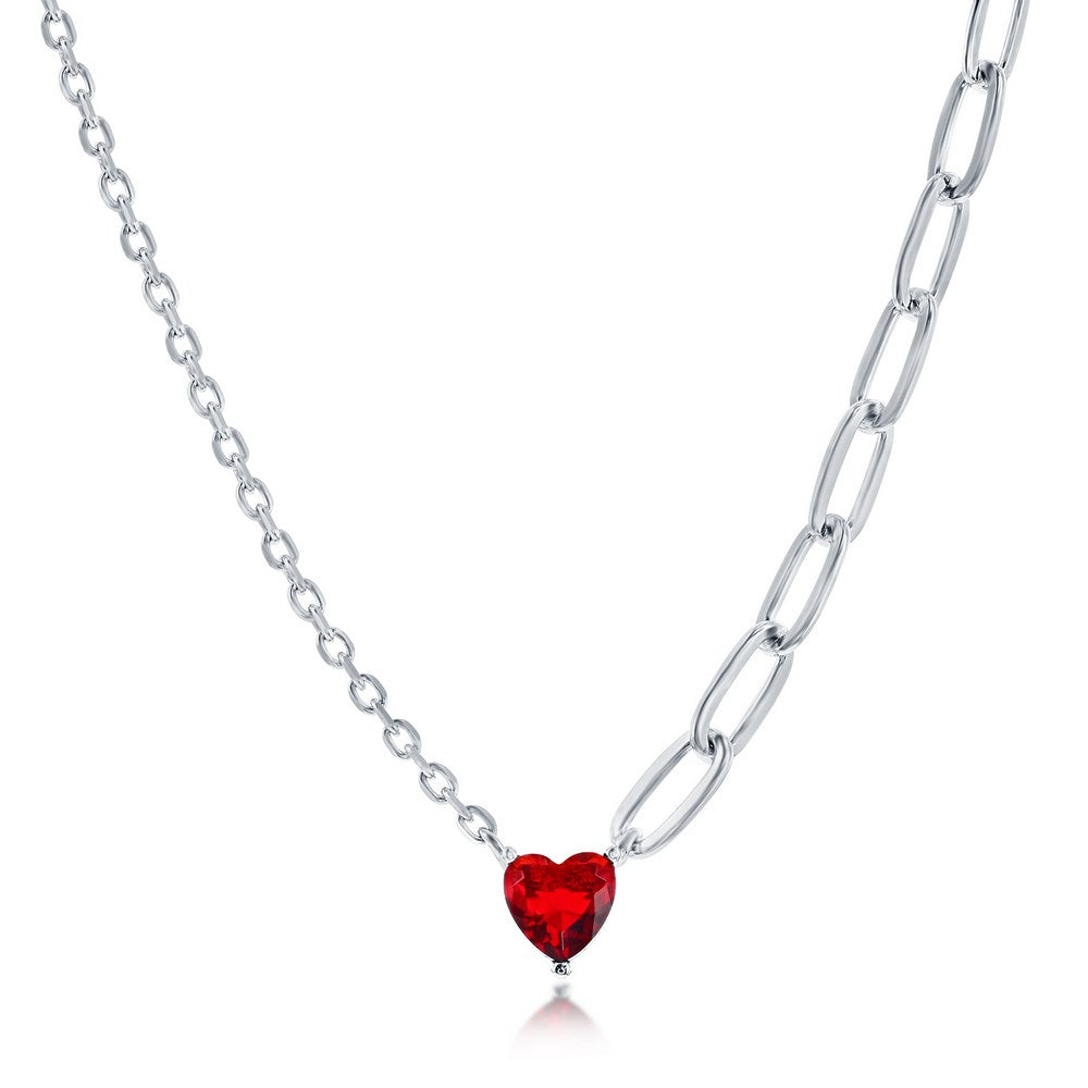 Heartfelt Silver Link Heart Necklace