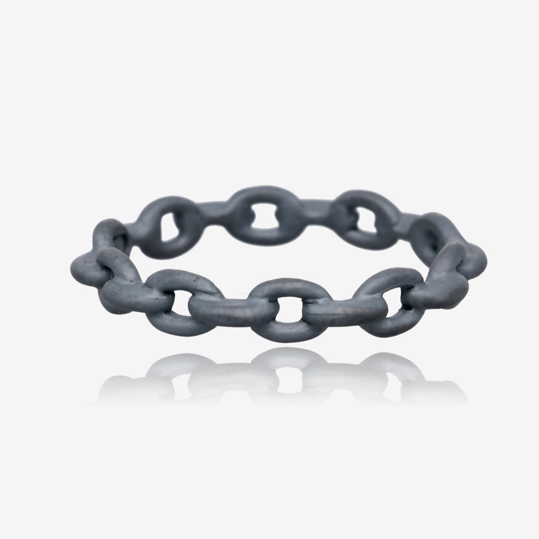 Black Silver Ring, Chain Link Band