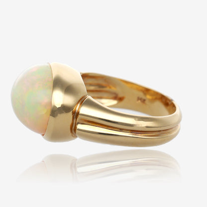 Galaxy Fire: Ethiopian Opal 14K Yellow Gold Cabochon Ring