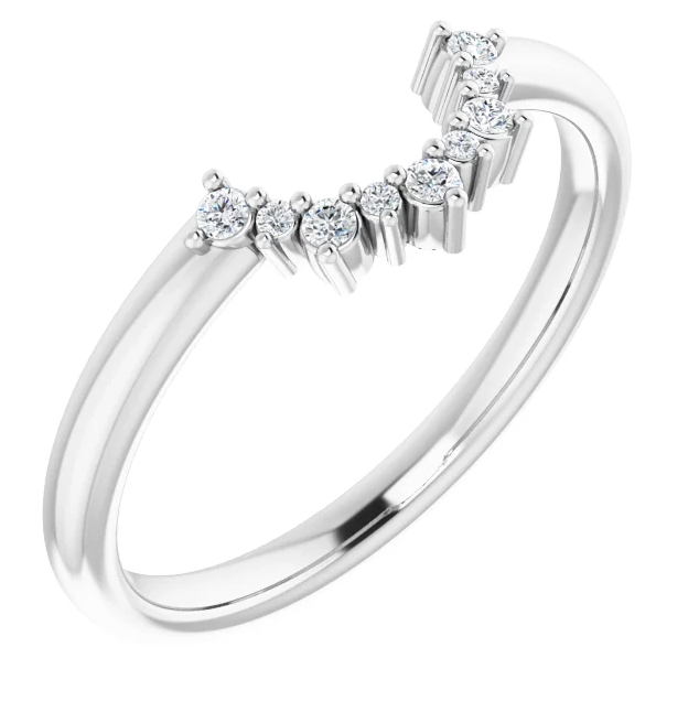 .07 CTW 14K White Gold Contour Band