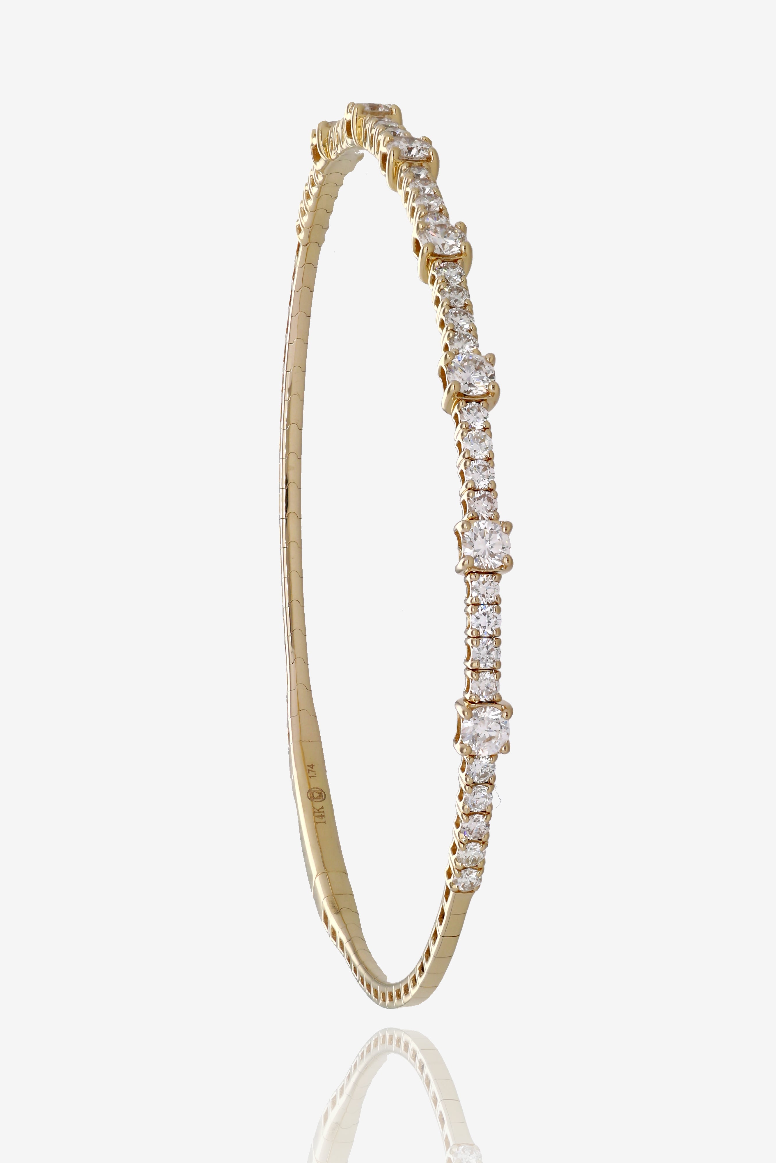 Diamond Flex Bangle in 14K Yellow Gold
