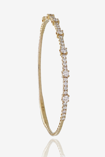 Diamond Flex Bangle in 14K Yellow Gold