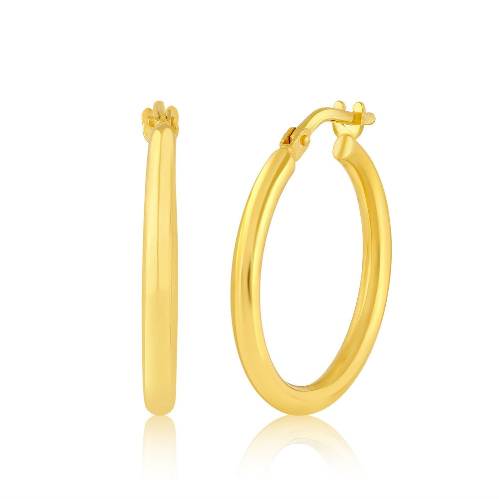 Shiny Gold Filled 20mm Tube Hoop Earrings