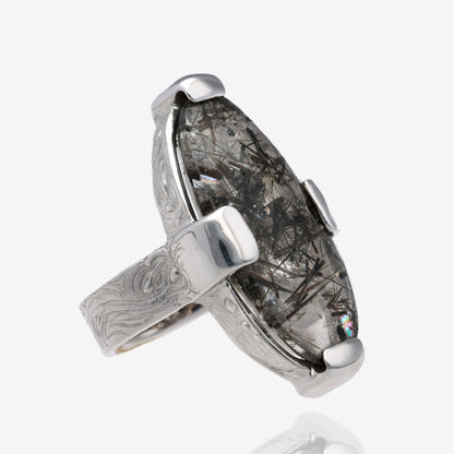 Chaotic Energy Tourmaline Quartz Statement Ring