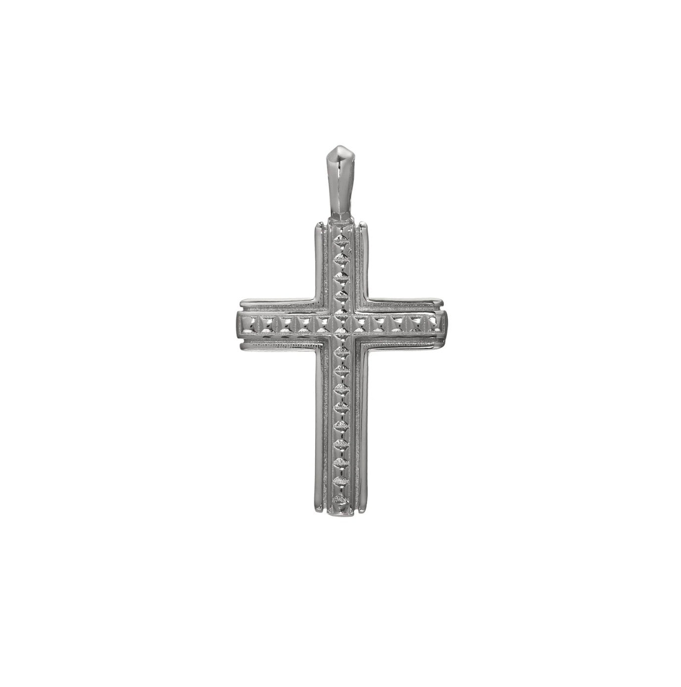 Sterling Silver Cross W/Studded Center