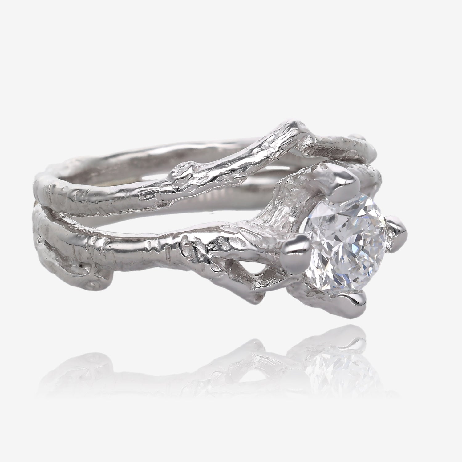 Birch Branch Diamond Gold Wedding Set