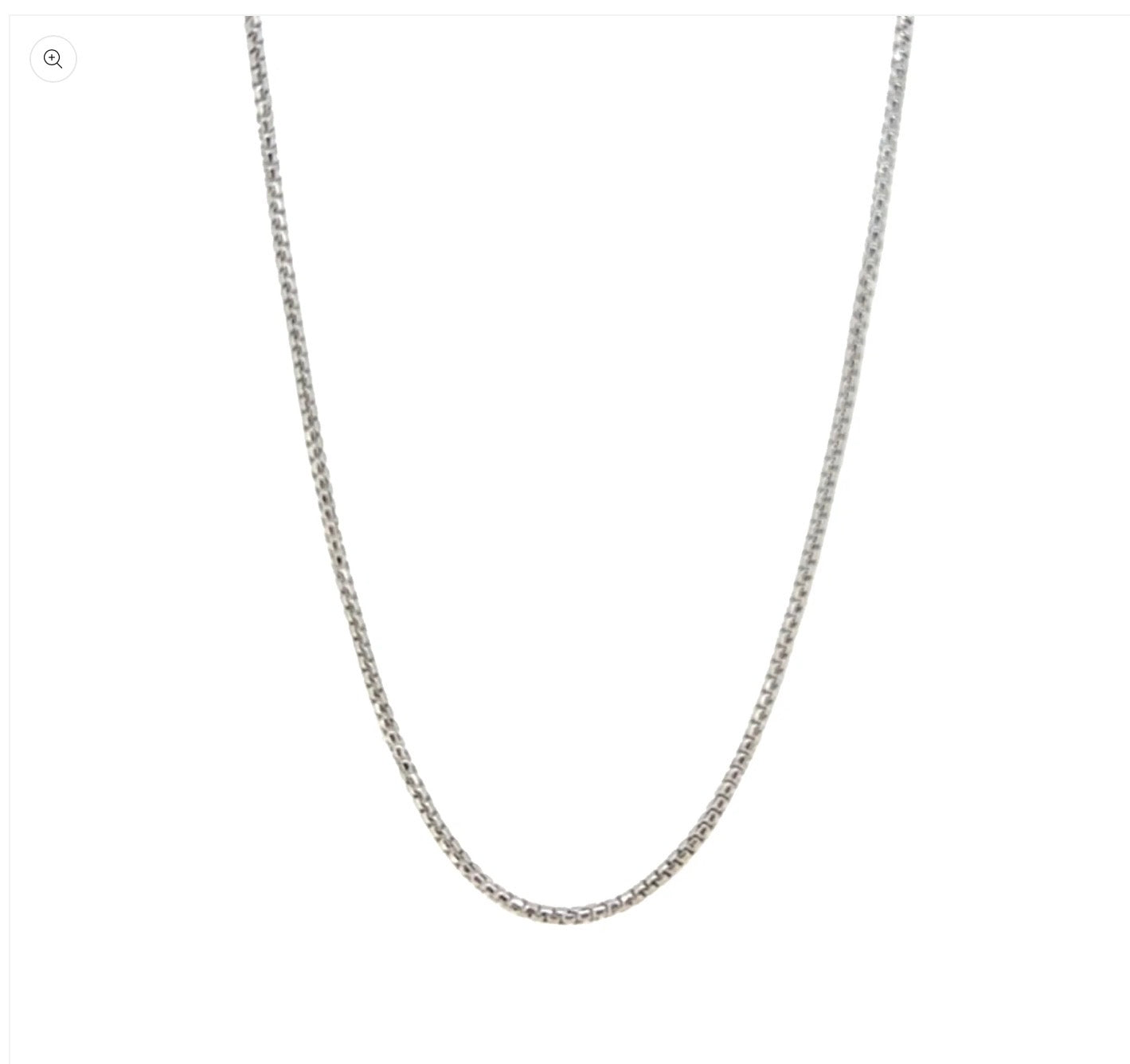 1.4 Sterling Silver Rounded Box Chain 20”