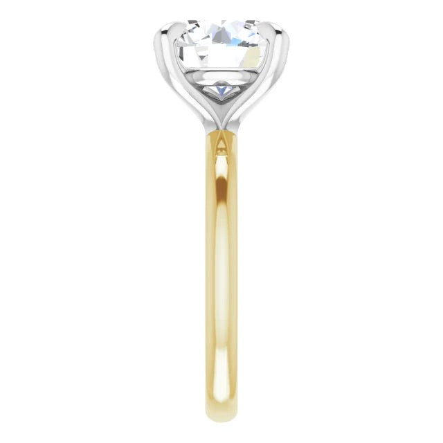 4ct Lab Grown Round Diamond Solitaire 14K Yellow Gold