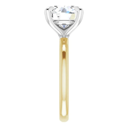 4ct Lab Grown Round Diamond Solitaire 14K Yellow Gold