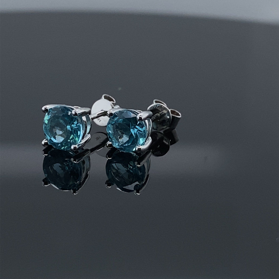 Apatite Stud Earrings 1.74ctw 14kW