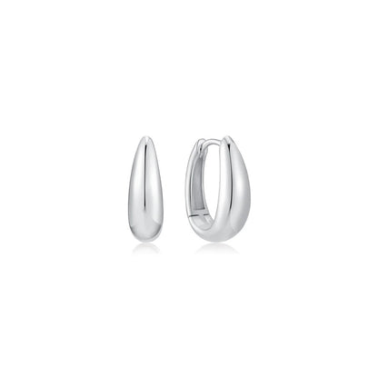 Two-Tone Hollow Organic Pebble Drop Earrings