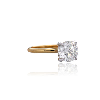 2ct Round Lab Grown Diamond Solitaire Engagement Ring in 14K Yellow Gold