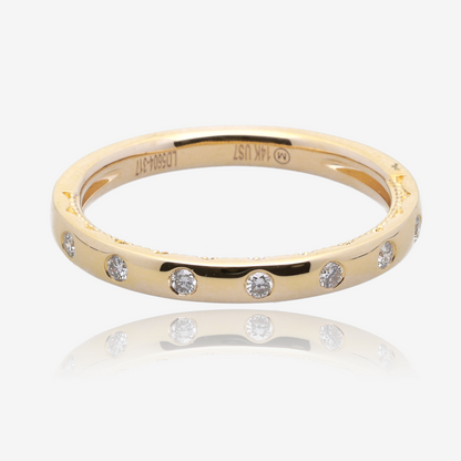 Flush Set Diamond Band in 14K Yellow Gold