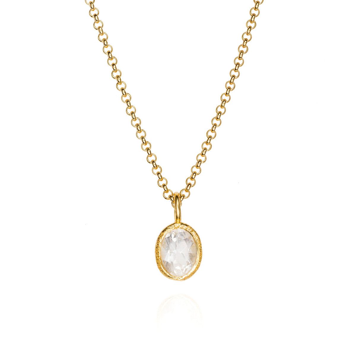Zen Organic Natural Oval Birthstone Necklace