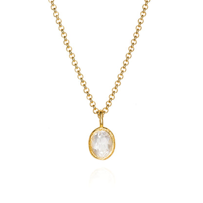 Zen Organic Natural Oval Birthstone Necklace