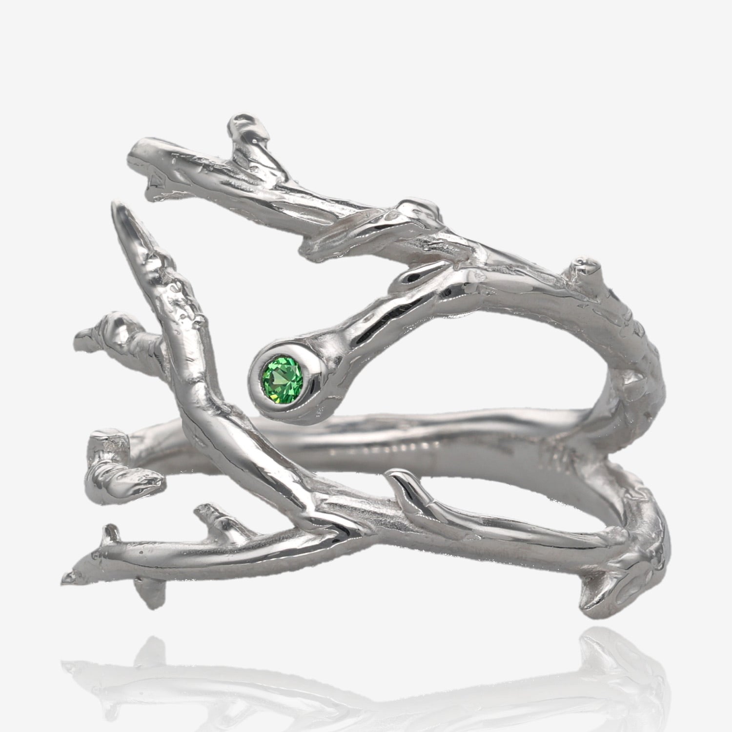 Tsavorite Garnet Twig and Branches Open Ring