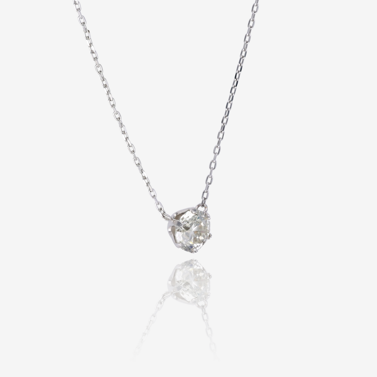 1/3ct Natural Round Diamond Pendant in 18K White Gold