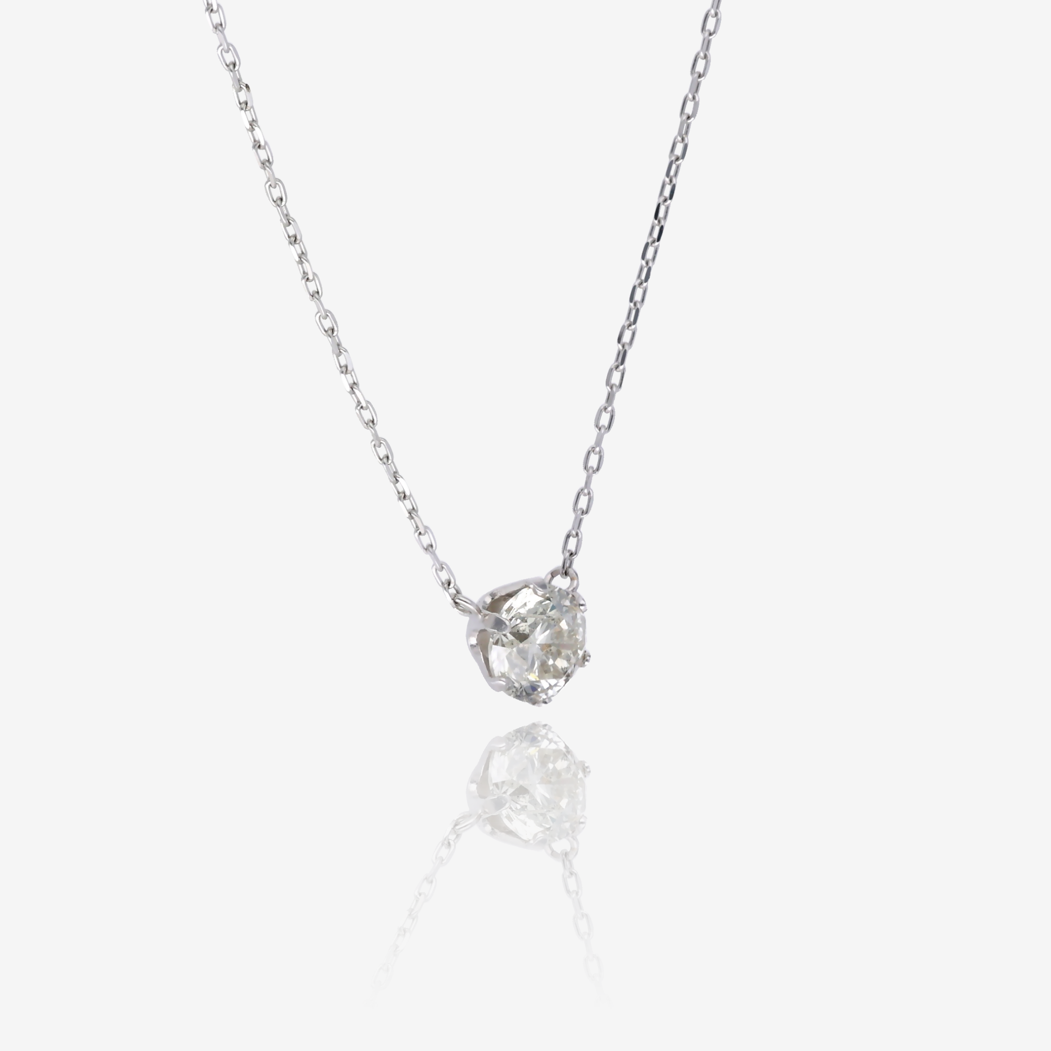 1/3ct Natural Round Diamond Pendant in 18K White Gold