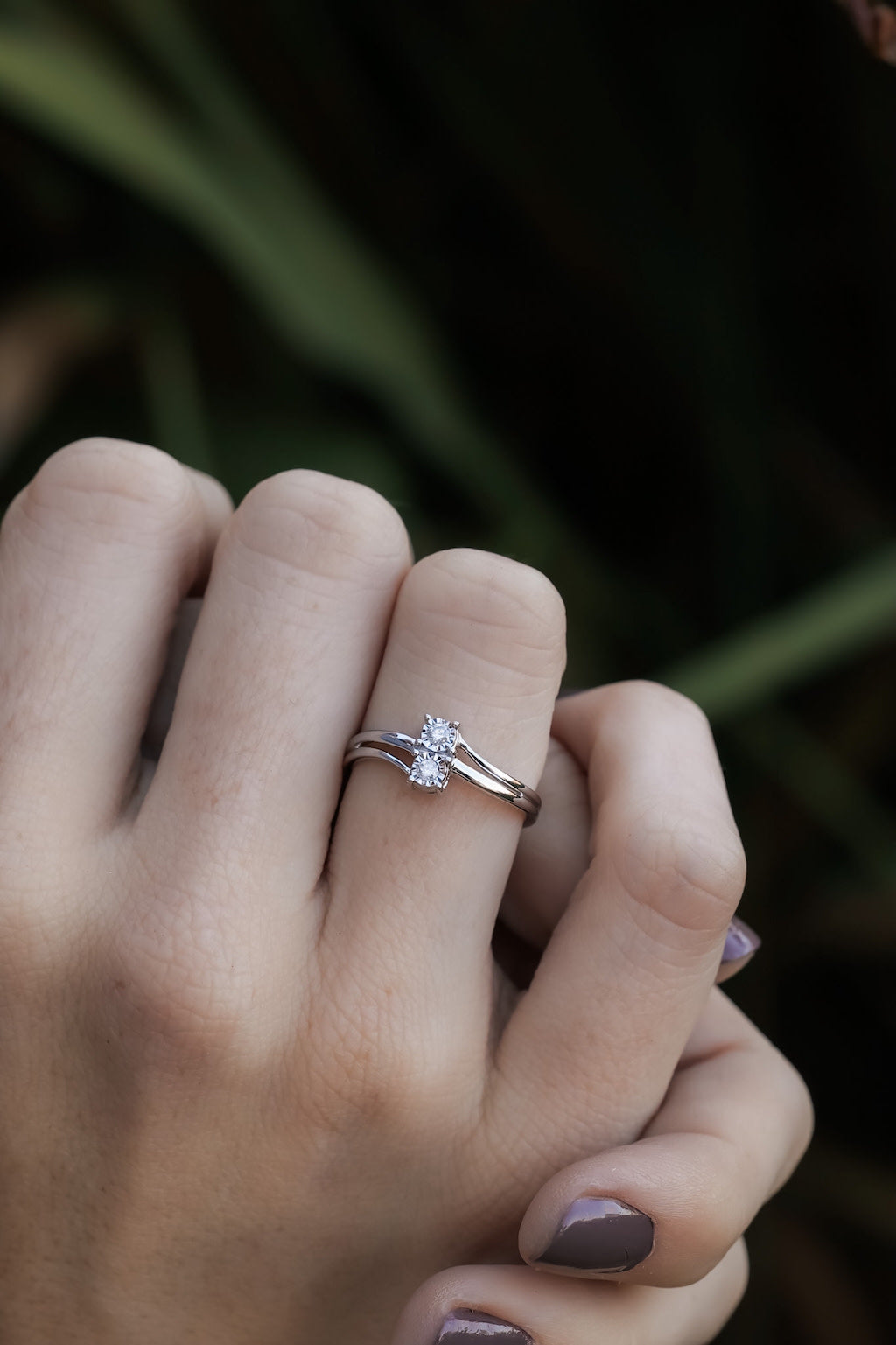 Two Stars Align Diamond Promise Ring