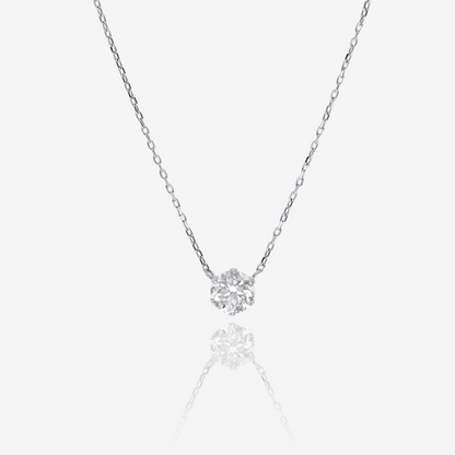 1/3ct Natural Round Diamond Pendant in 18K White Gold