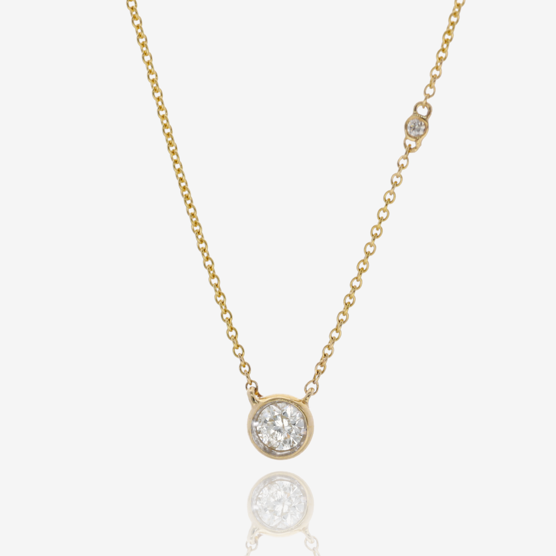 Diamond Whisper Bezel Necklace in 14K Yellow Gold
