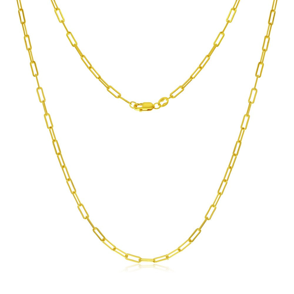 Shining Yellow Gold Filled 20" Paperclip Chain