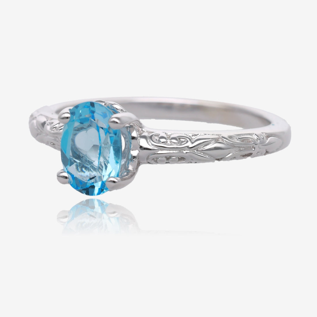 Blue Topaz Darcy Ring in Silver