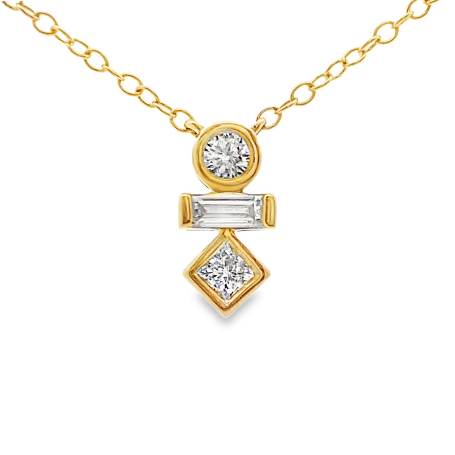 The GeoGlow Yellow Gold Diamond Pendant