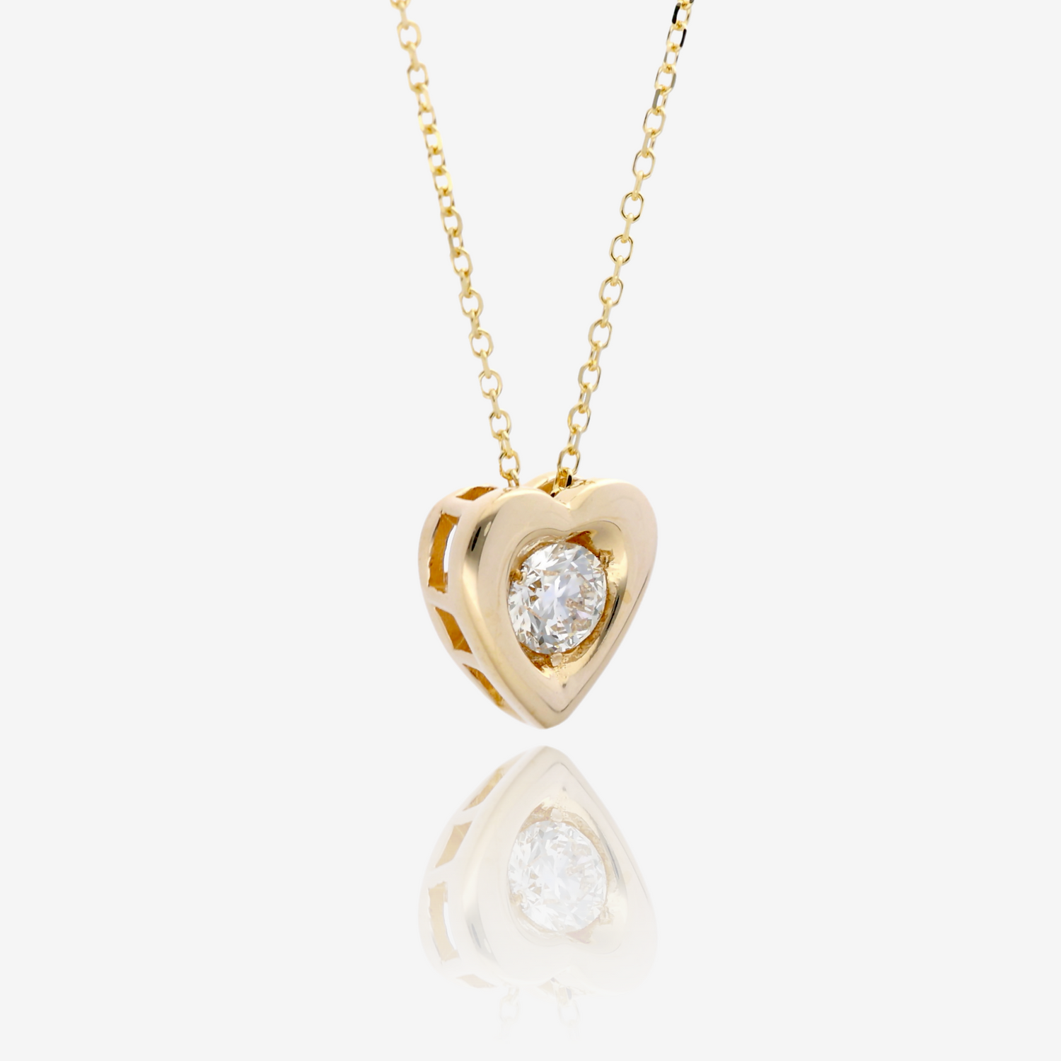 Heart of Gold Diamond Necklace in 14K Yellow Gold