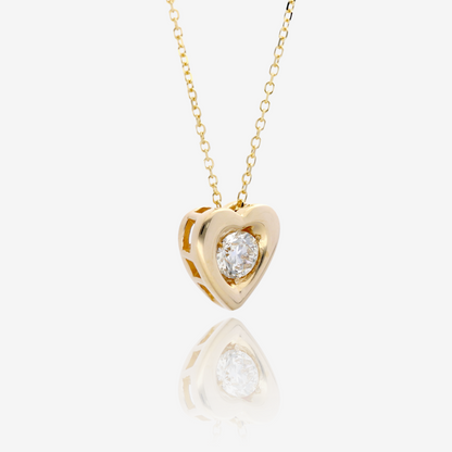 Heart of Gold Diamond Necklace in 14K Yellow Gold