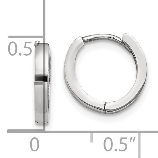 10k White Gold Hinged Hoop Earrings