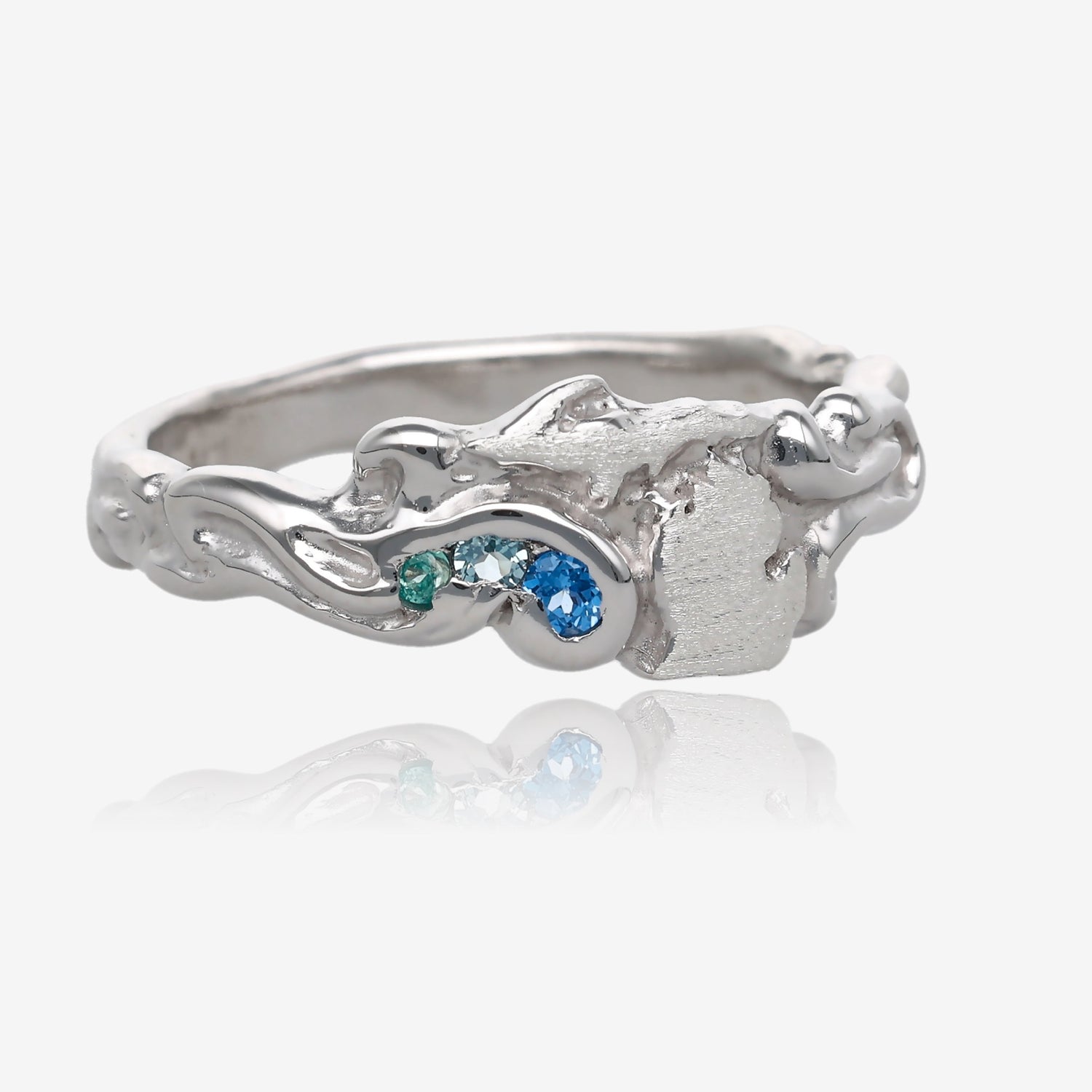 Topaz Waters Michigan Silver Ring