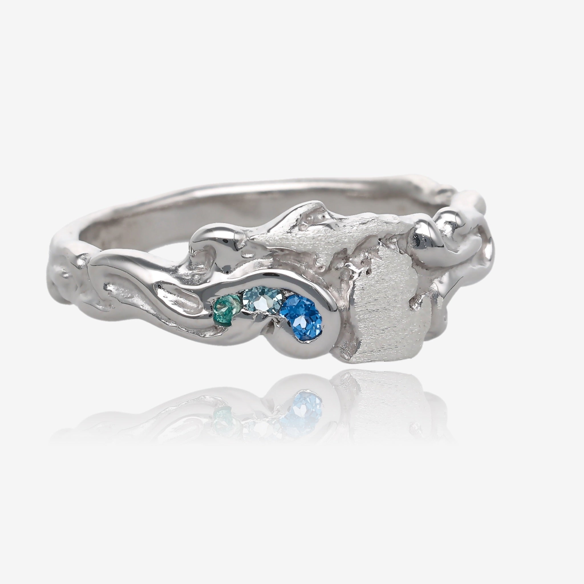 Topaz Waters Michigan Silver Ring