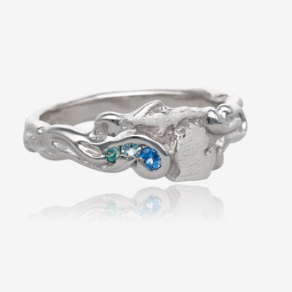 Topaz Waters Michigan Silver Ring