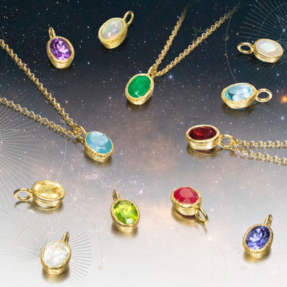 Zen Organic Natural Oval Birthstone Necklace
