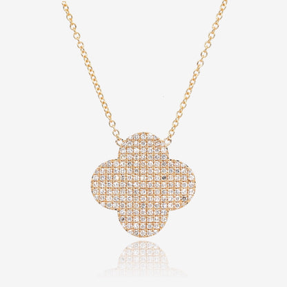 Bold Pavé Diamond Iconic Blossom Gold Necklace