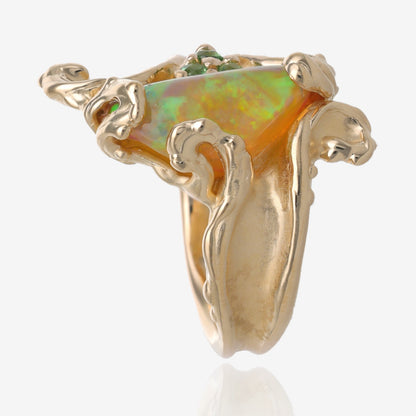 Fiddlehead Ferns Opal Ring in Gold