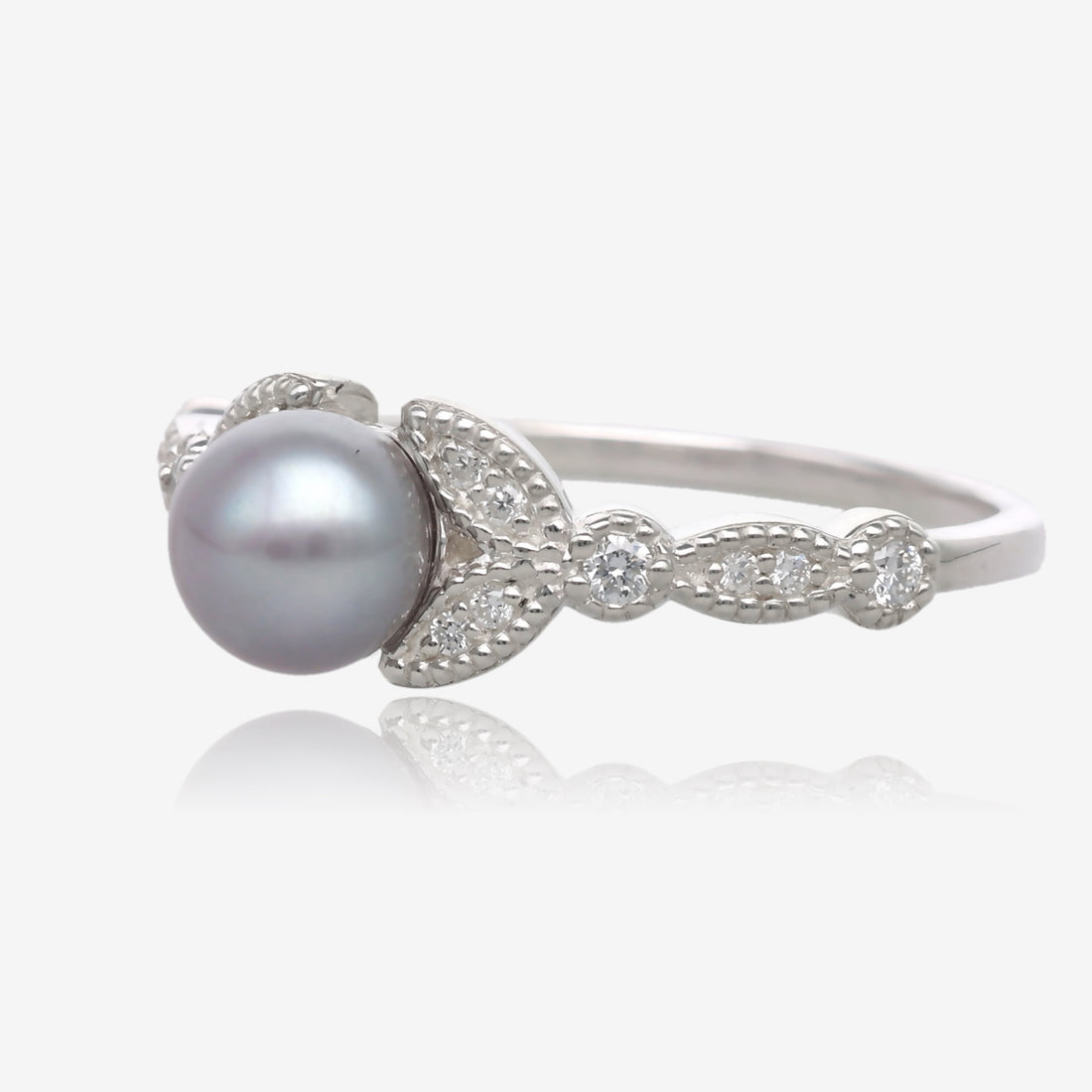 All About the Elegance Pearl Diamond Ring