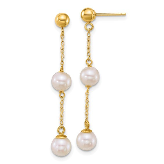 Golden Pearl Pure Elegance Dangle Earrings