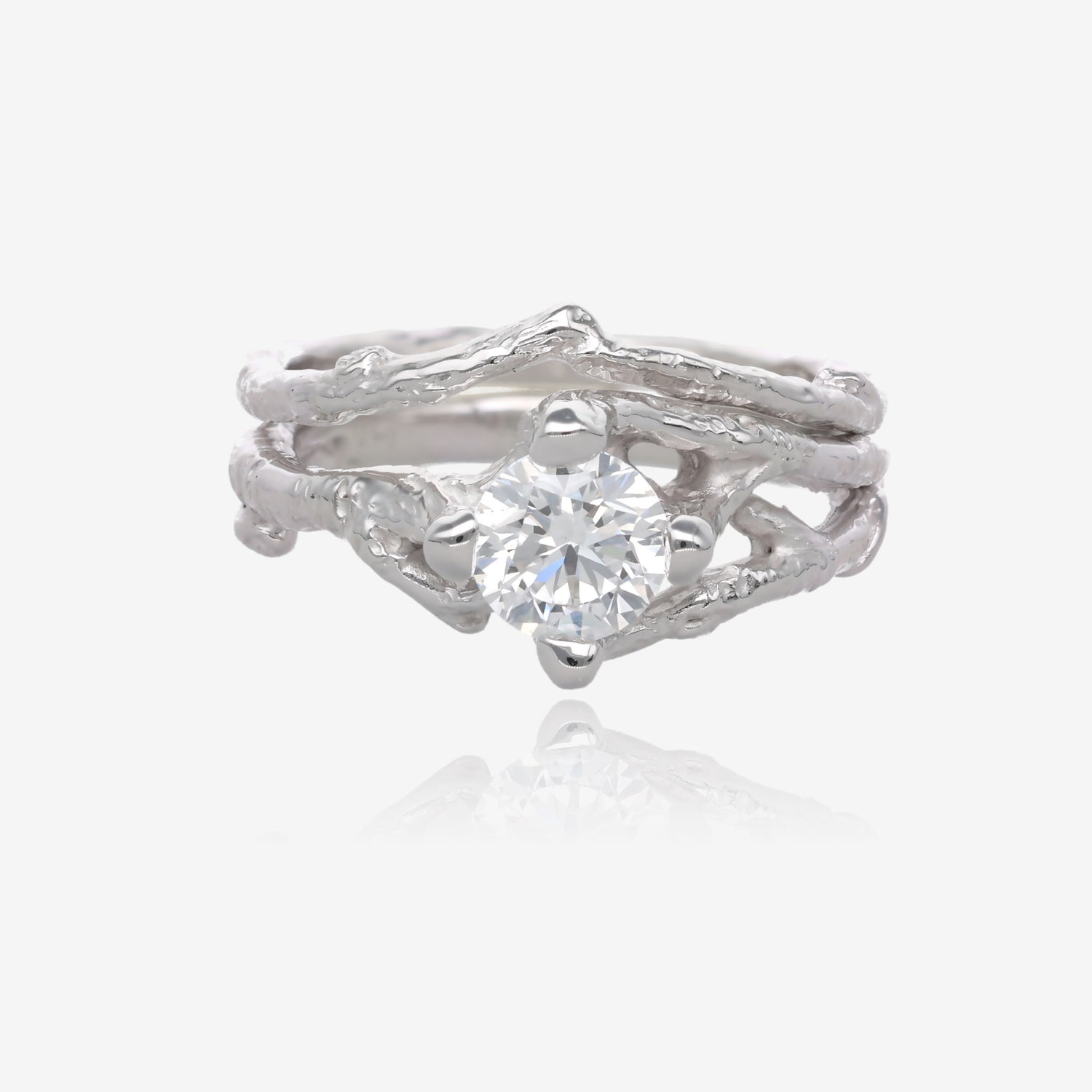 Birch Branch Diamond Gold Wedding Set
