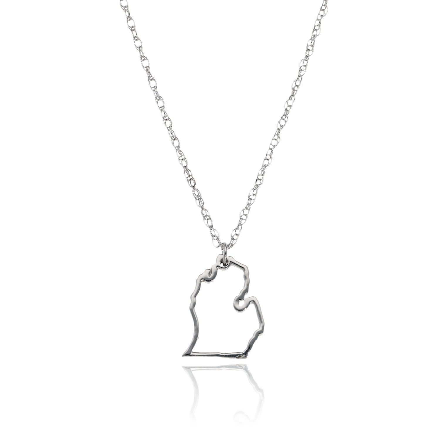 Michigan Mitten Silhouette Necklace