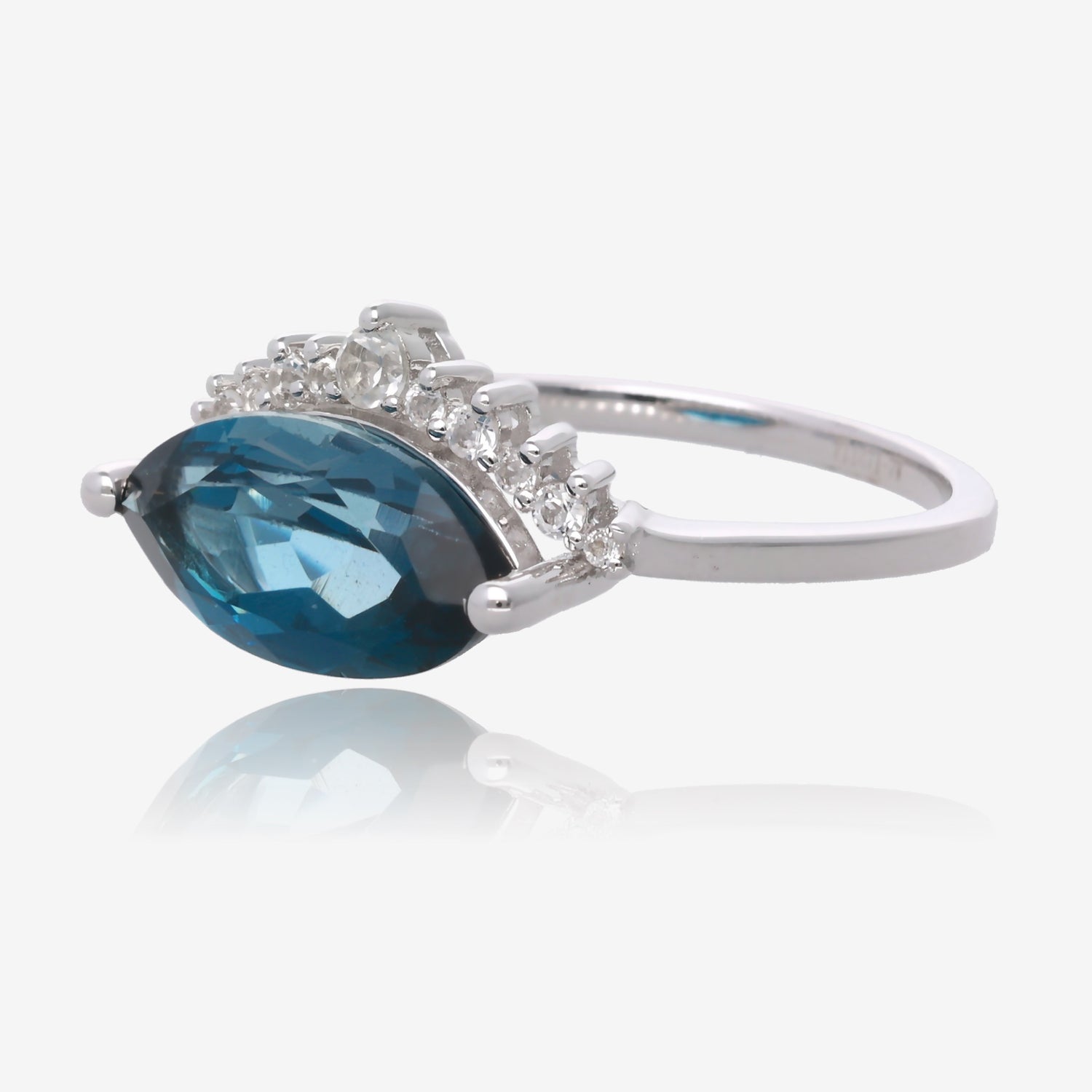 Crowned with Topaz Silver Ring
