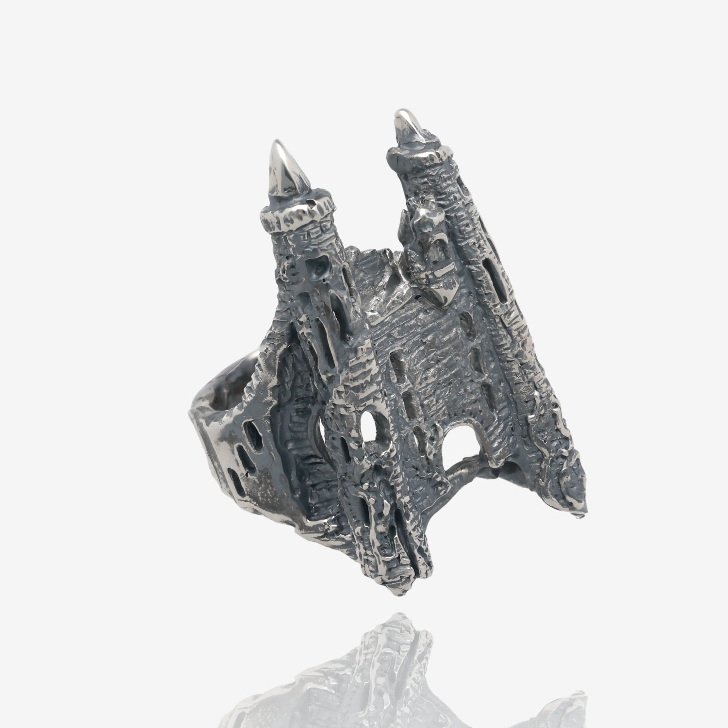 Forgotten Kingdom Silver Castle Ring