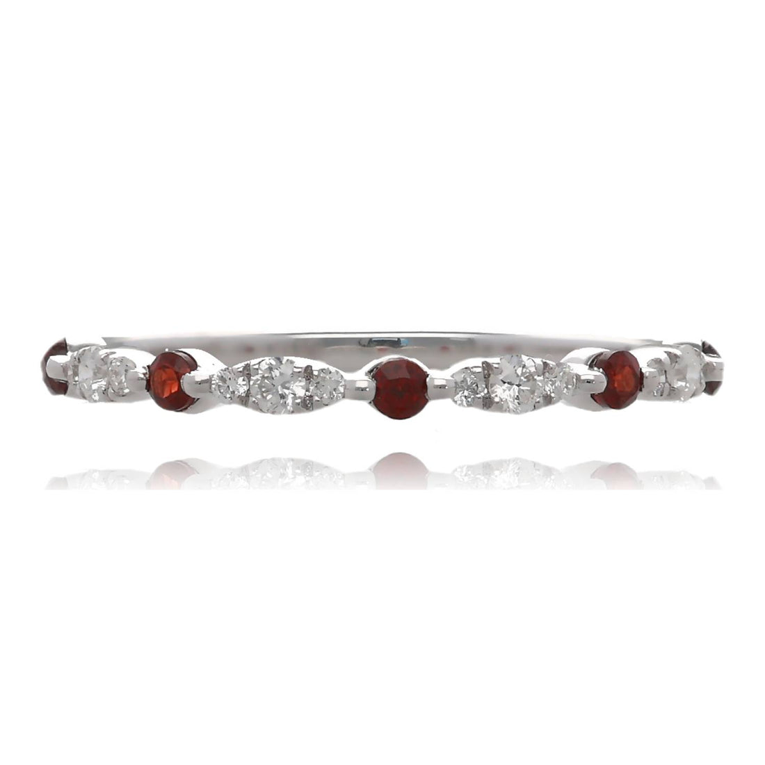 Stacking Gems White Gold Band