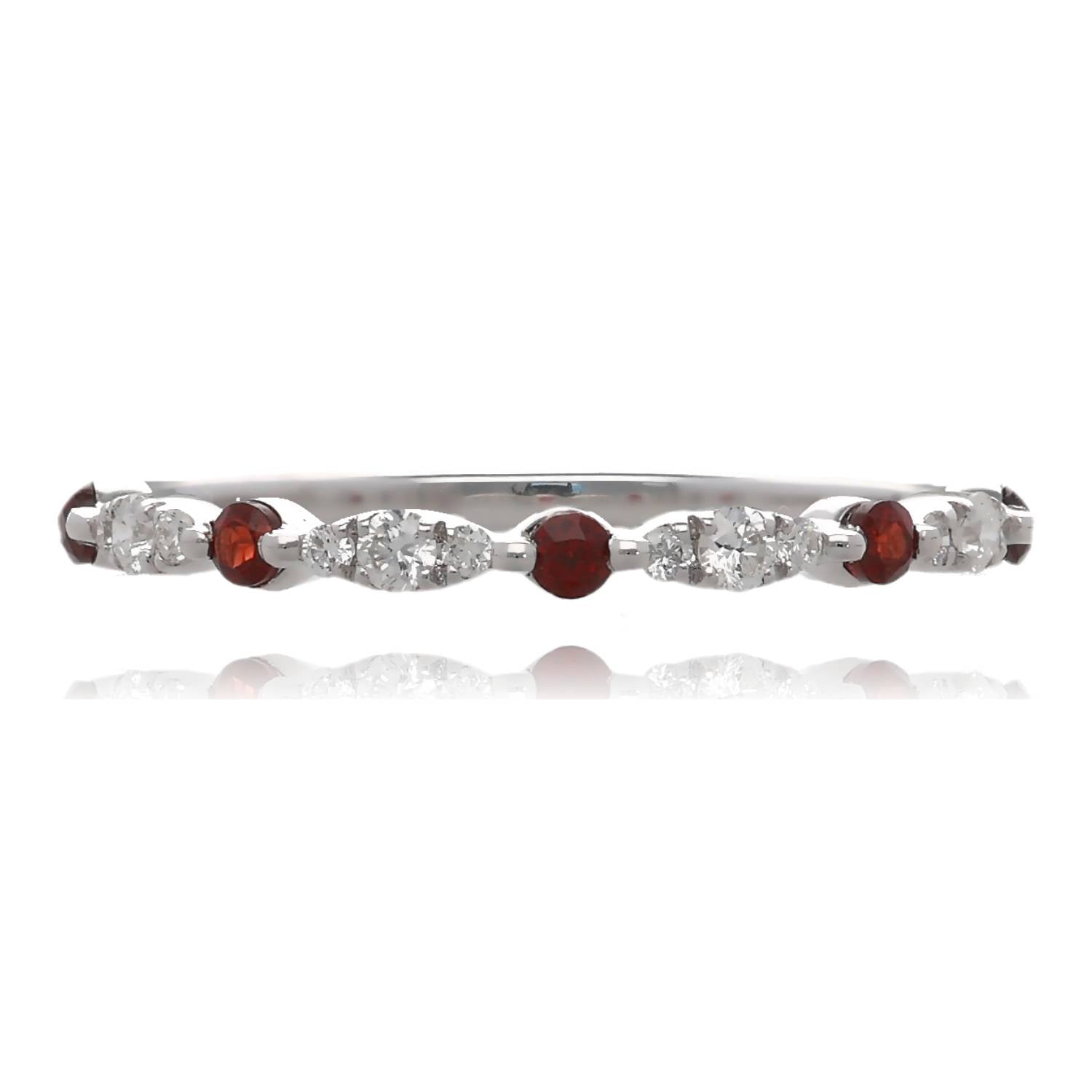 Stacking Gems White Gold Band