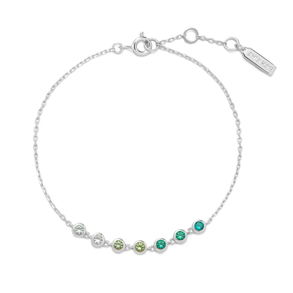 Silver Green Station Bracelet