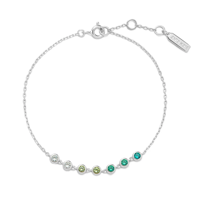 Silver Green Station Bracelet